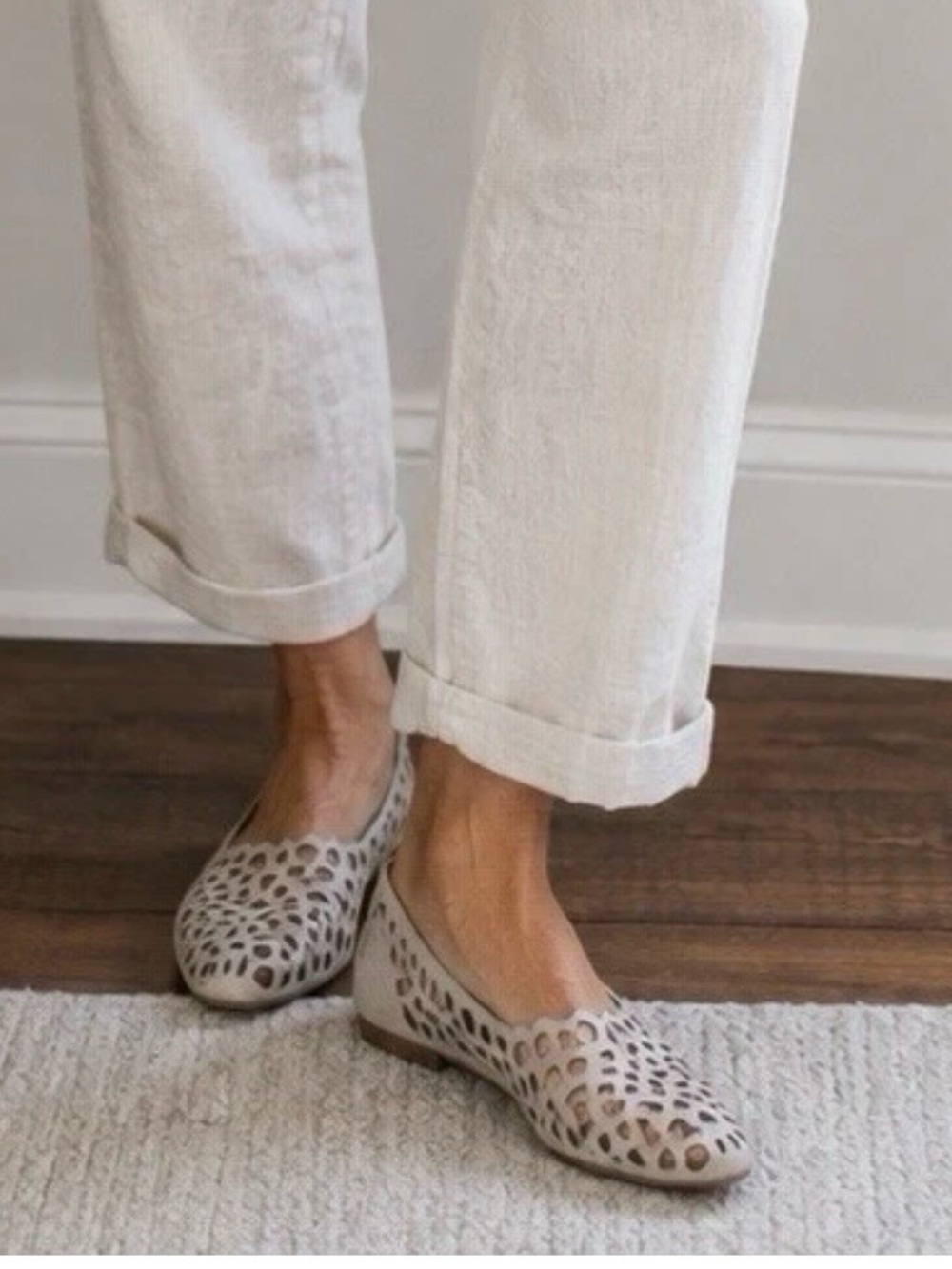 Women's Neutral Laser-Cut Ballet Flats tory burch 7